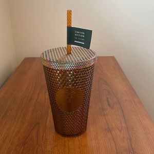 Starbucks: Limited Edition 50th Anniversary Golden Studded Cold Cup 16oz/473ml